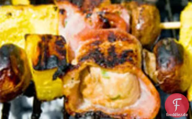 Grillen: Mit Speck umwickelte Hühnchen-Kabobs
