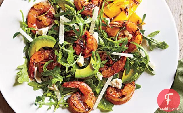 Zitronig gegrillter Garnelensalat