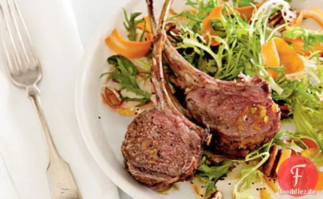 Rack von Lamm mit Karottensalat