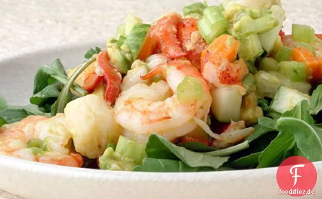 Meeresfrüchte-Avocado-Salat mit Ingwer