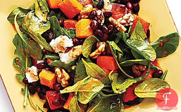 Butternut Squash und rauchiger schwarzer Bohnensalat