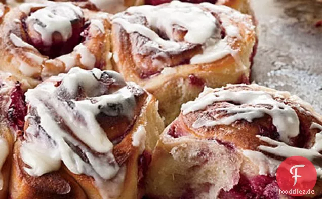 Himbeer-Swirl süße Brötchen