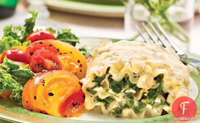 Spinat-Lasagne-Rollups
