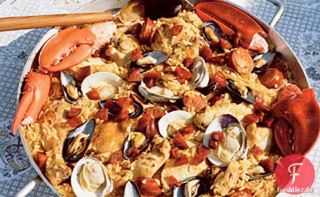 Meeresfrüchte-Huhn-Paella