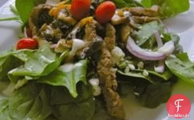 Flat Iron Steak und Spinatsalat