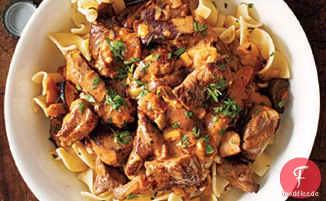 Rindfleisch und Pilz Stroganoff