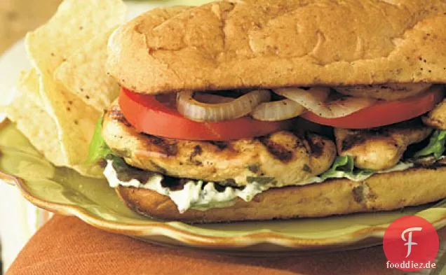 Gegrilltes Hähnchen-Mojito-Sandwiches