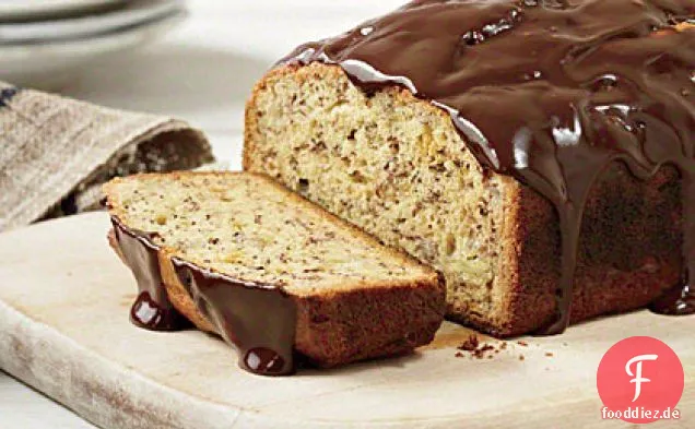 Bananenbrot mit Schokoladenglasur