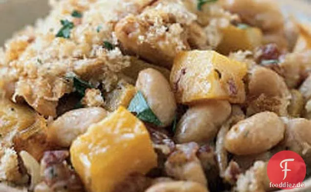 Geröstete Knoblauch -, und Butternut Squash-Cassoulet