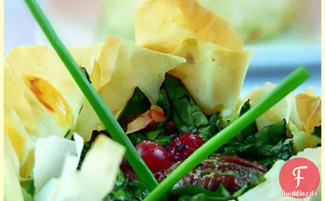 Spinat und Pecan Filo Mini-Törtchen