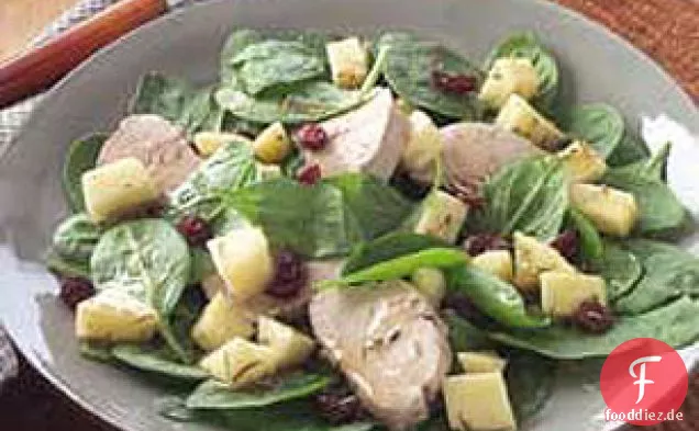 Honig-glasierter Schweinefleisch-Spinat-Salat