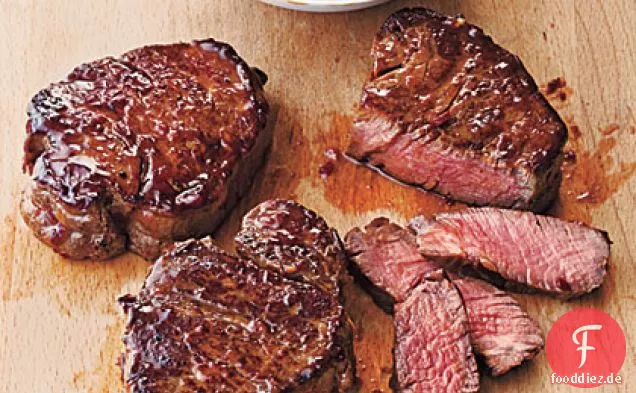 Gebratene Filetsteaks mit Ingwer-Hoisin-Glasur