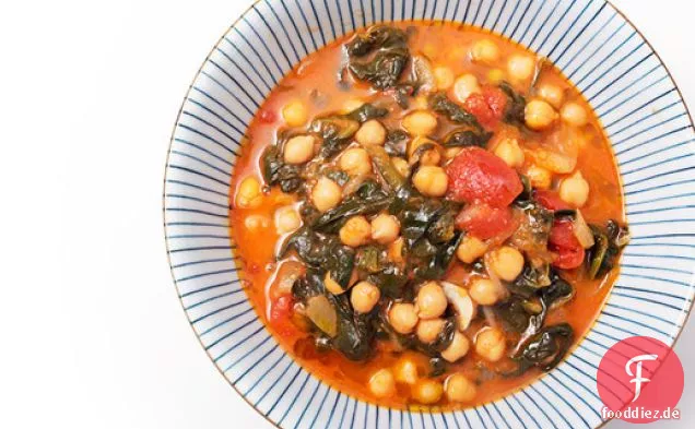 Vegan: Garbanzos con Espinacas y Jengibre (Spanischer Kichererbsen-Spinat-Eintopf mit Ingwer)