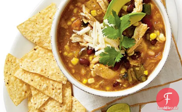 Huhn-und-Drei-Bohnen-Chili Verde