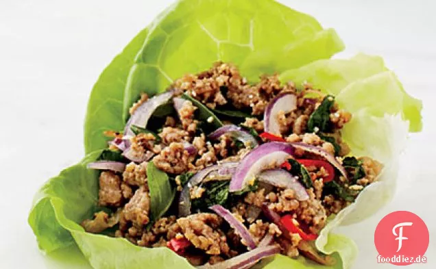 Schweinefleisch Larb Salat Wrap