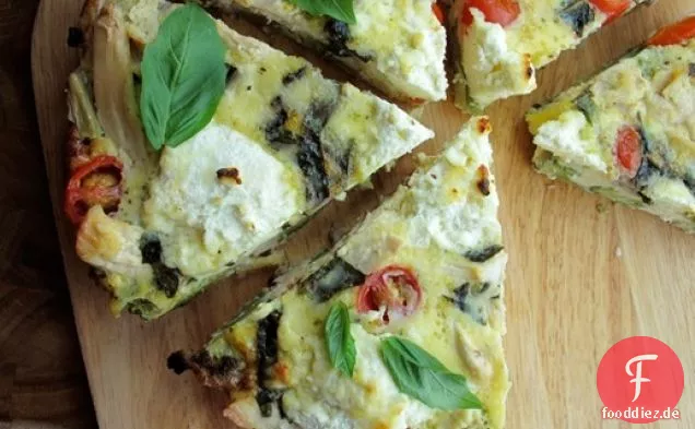 Huhn, Gemüse und Ricotta Frittata