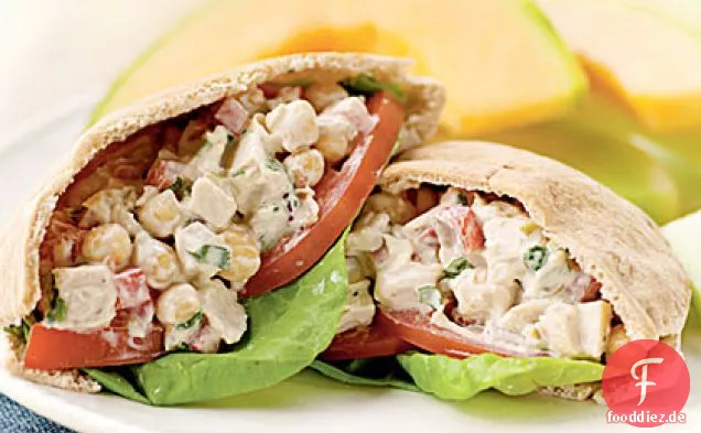 Mediterraner Hühnersalat Pitas