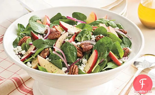 Spinat-Apfel-Salat Mit Ahorn-Apfelwein-Vinaigrette