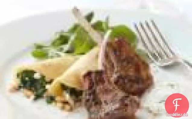 Spinat-Und Feta-Pfannkuchen-Wraps