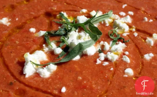 Französisch im Nu: Kalte Tomaten-Estragon-Suppe