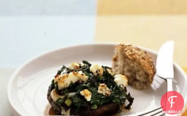 Portobellos Mit Lauch Und Spinat