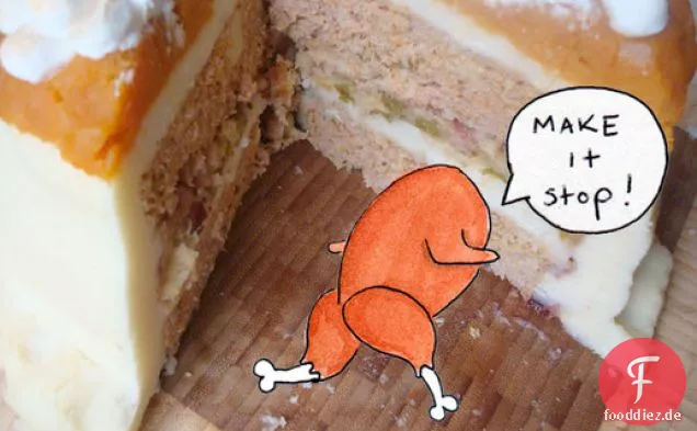 Cakespy: Thanksgiving-Kuchen aus echtem Truthahn! Und Reste