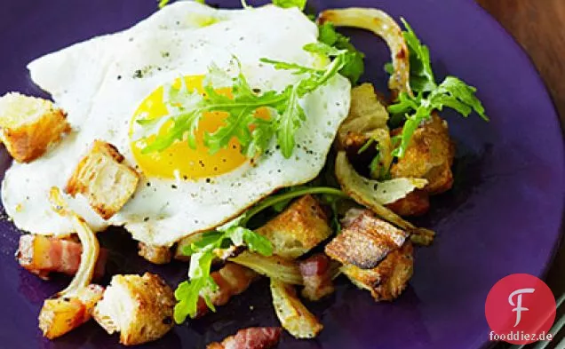 Gebratener Fenchel, Ei und Pancetta Panzanella