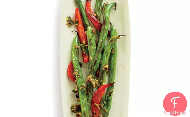 Paprika und Pesto Grüne Bohnen