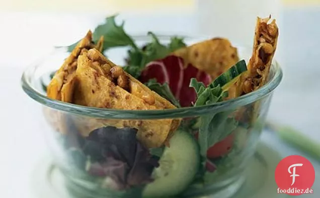 Mais und sonnengetrocknete Tomaten-Quesadilla mit geräuchertem Mozzarella