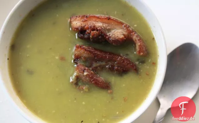Schnauze und Split Erbsensuppe
