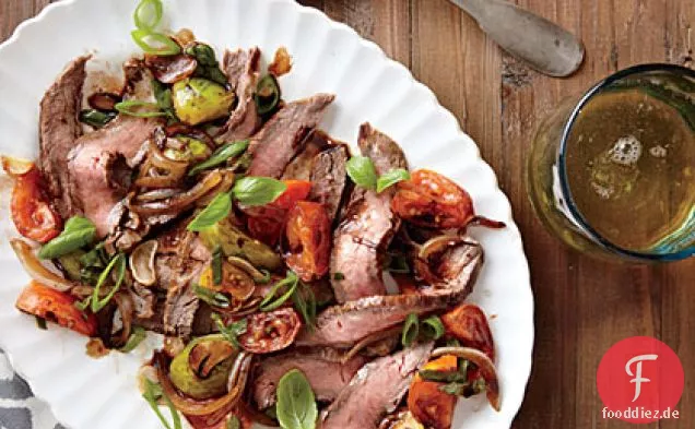 Flankensteak mit Tomaten-Balsamico-Sauce
