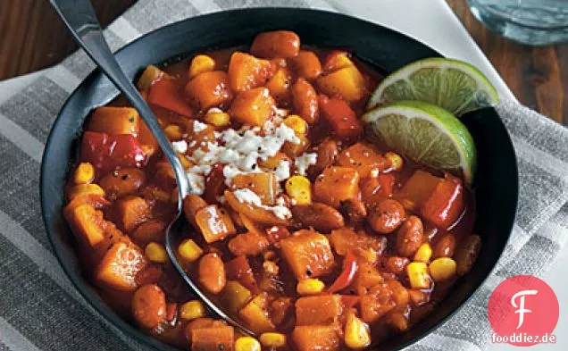 Pinto Bean Chili mit Mais und Winter Squash