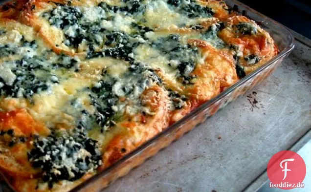 Sonntagsbrunch: Spinat und Gruyère Strata