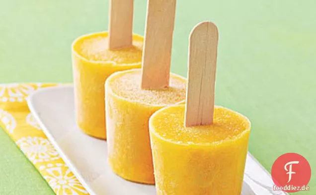 Orange-Vanille gefrorener Joghurt Pops