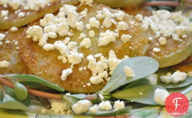 Gebratene Grüne Tomaten Mit Portulak