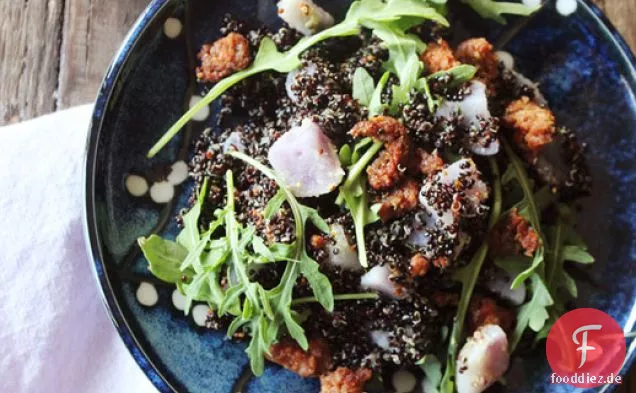 Make-Ahead-Mustardy Quinoa mit Wurst, Kartoffeln und Estragon