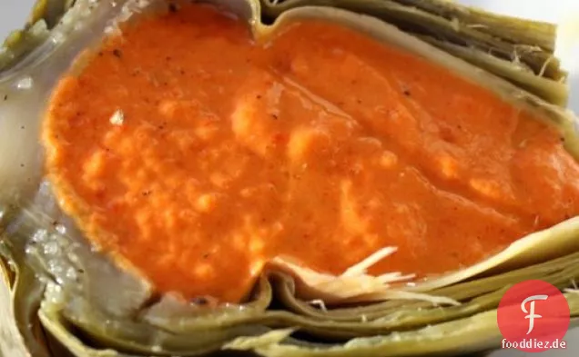 Französisch im Nu (Urlaub): Roter Pfefferkaviar in gekühlten Artischocken
