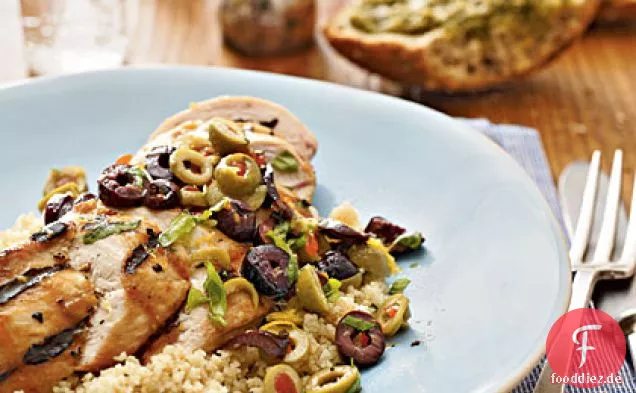 Zitrone-Olive gegrilltes Huhn