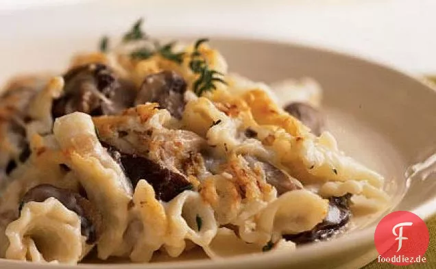 Pilz-Rigatoni Backen