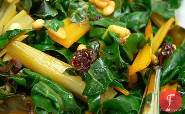 Mangold mit Rosinen & Pinienkernen