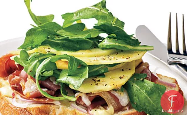 Serrano-, Manchego- und Apfelsandwiches
