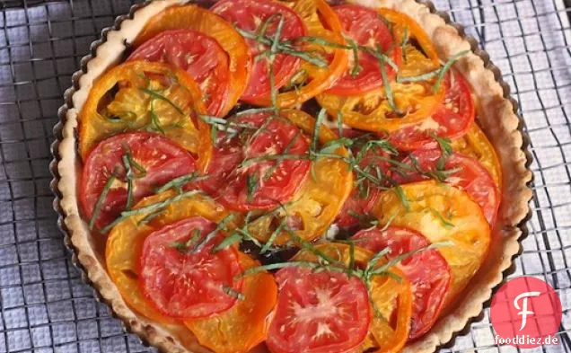 Glutenfreier Dienstag: Tomatentarte mit Parmesan-Rosmarin-Kruste