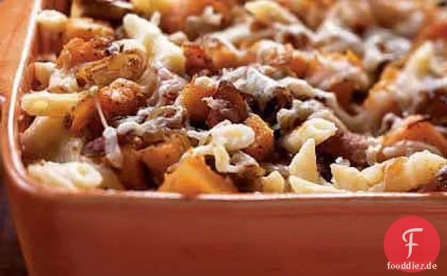 Gerösteter Butternut Squash und Speck Pasta