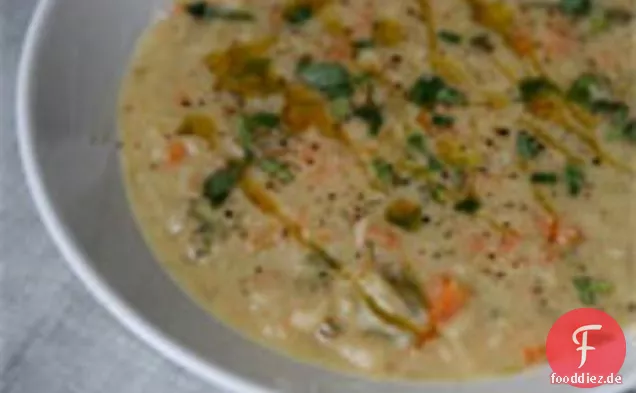 Abendessen heute Abend: Weiße Bohnen und Estragonsuppe