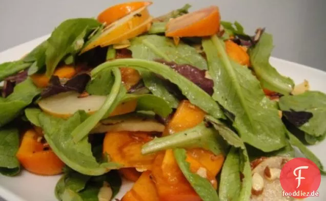 Kochen Sie das Buch: Asiatische Birne, Persimmon und Mandelsalat