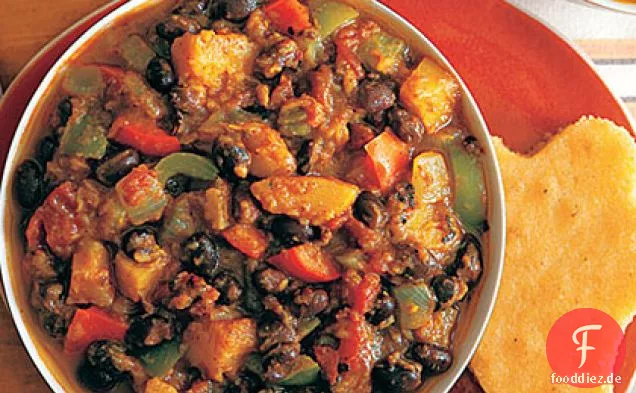 Schwarze Bohnen und Butternut Squash Chili