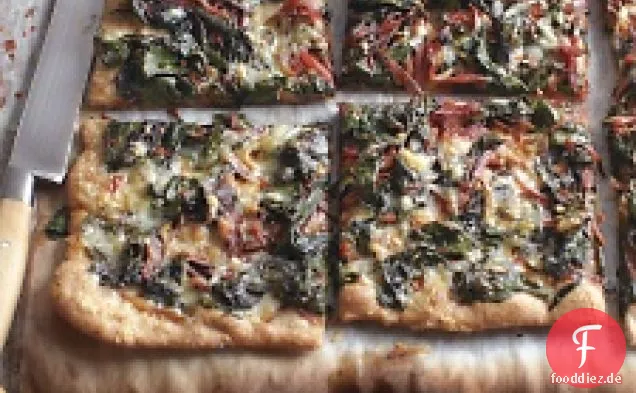 Mangold, Knoblauch, Und Gruyere Pizza