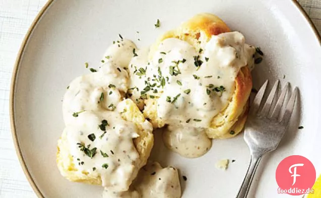 Buttermilch Kekse mit Country Sausage Gravy