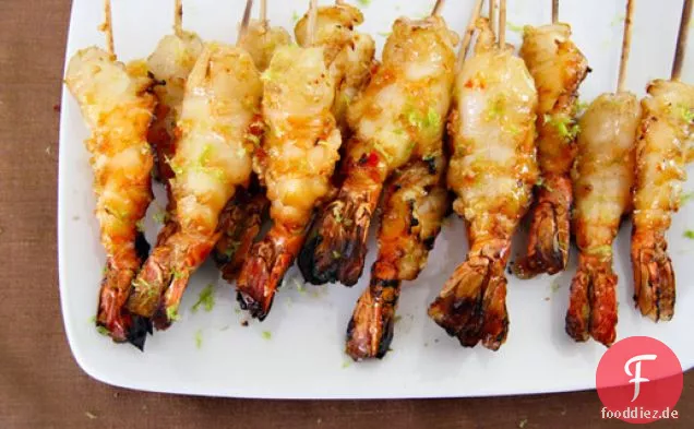 Chili-Limette-Brandy gegrillte Garnelen