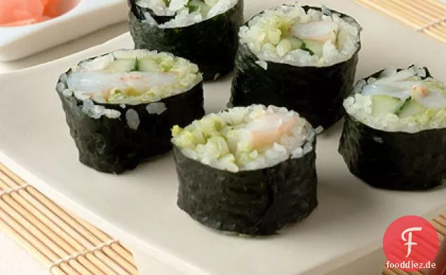Avocado und Garnelen-Sushi -